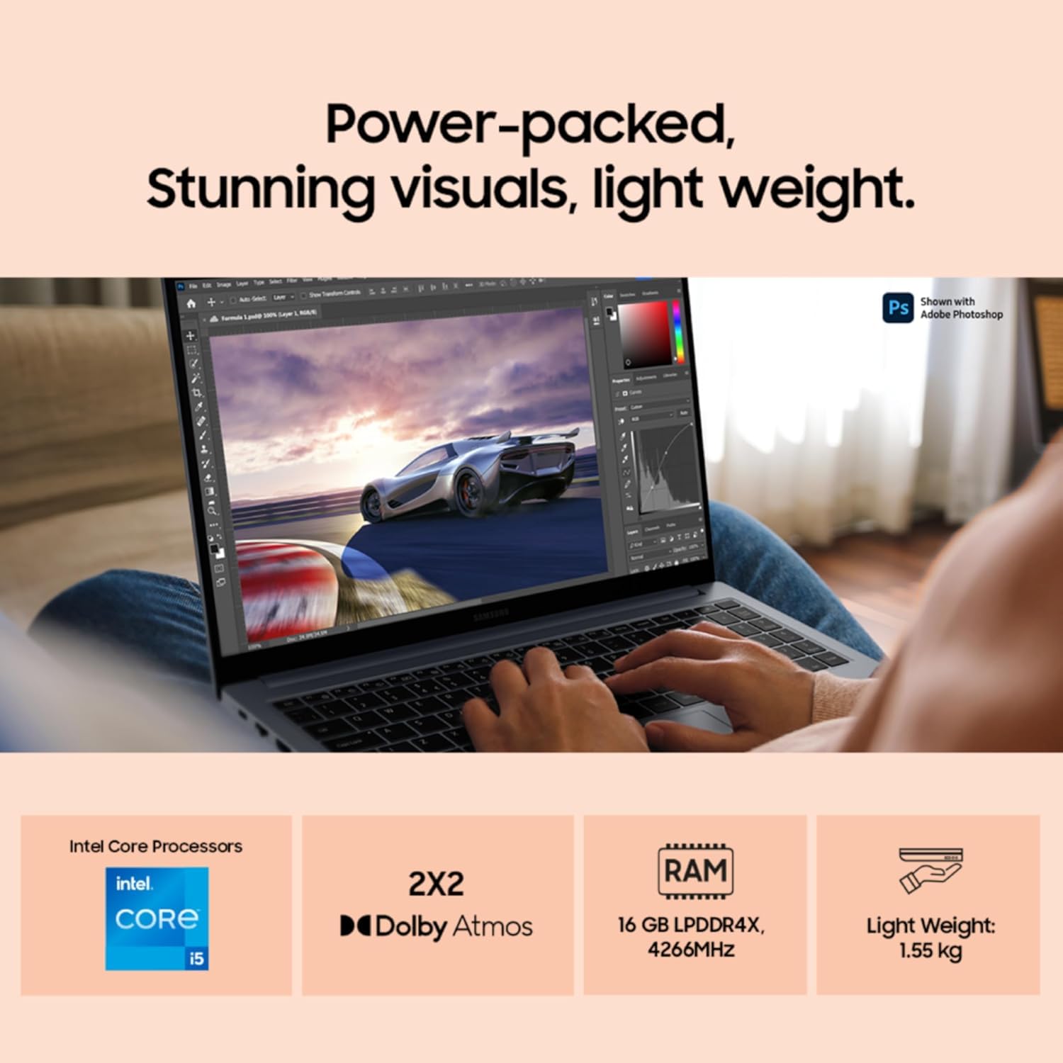 Samsung Galaxy Book 4 15.6" Full HD | Intel Core i5 1335U | 16GB RAM | 512GB SSD | Win 11 Home | MS Office'2024 | Fingerprint Reader | Intel Iris XE Graphics | Backlit Keyboard |NP750XGJ-LS6IN |Silver