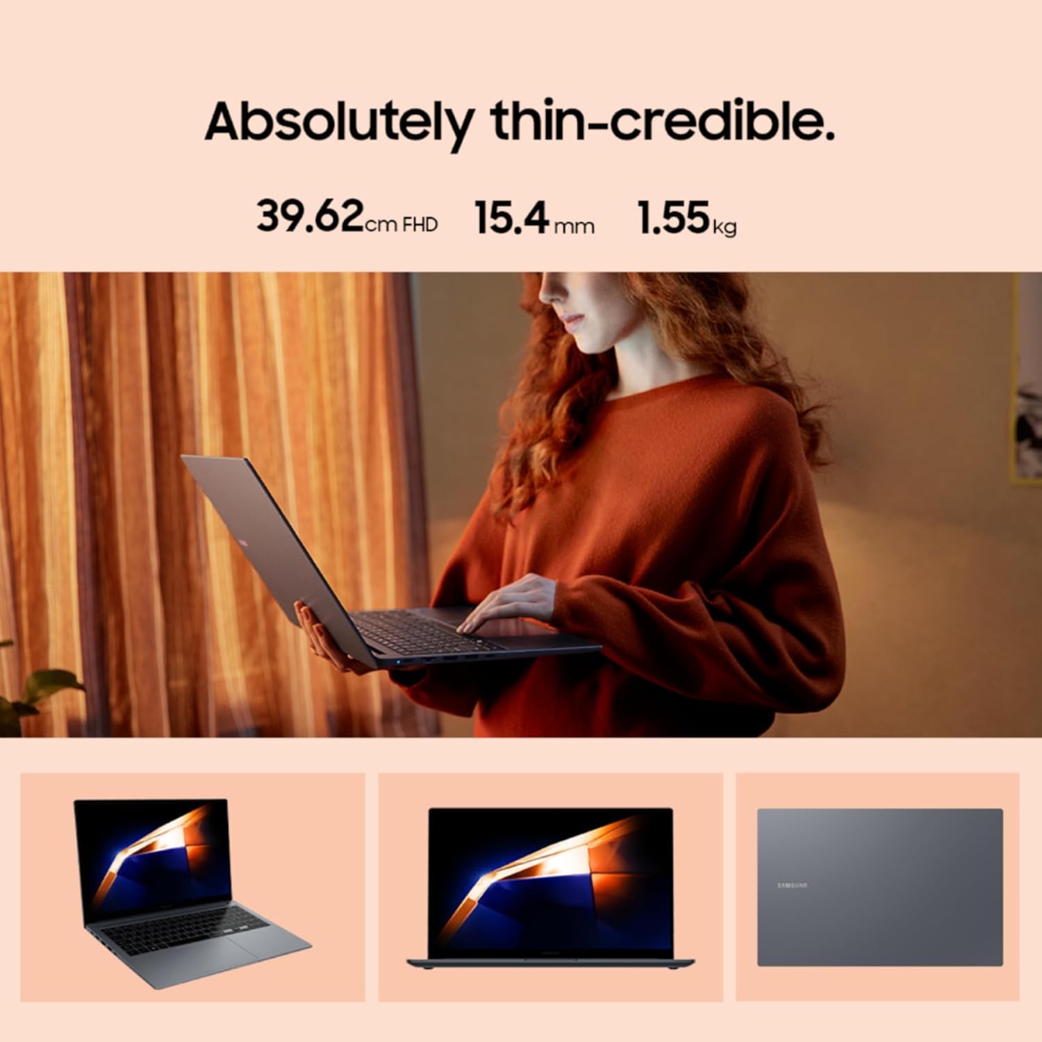 Samsung Galaxy Book 4 15.6" Full HD | Intel Core i5 1335U | 16GB RAM | 512GB SSD | Win 11 Home | MS Office'2024 | Fingerprint Reader | Intel Iris XE Graphics | Backlit Keyboard |NP750XGJ-LS6IN |Silver