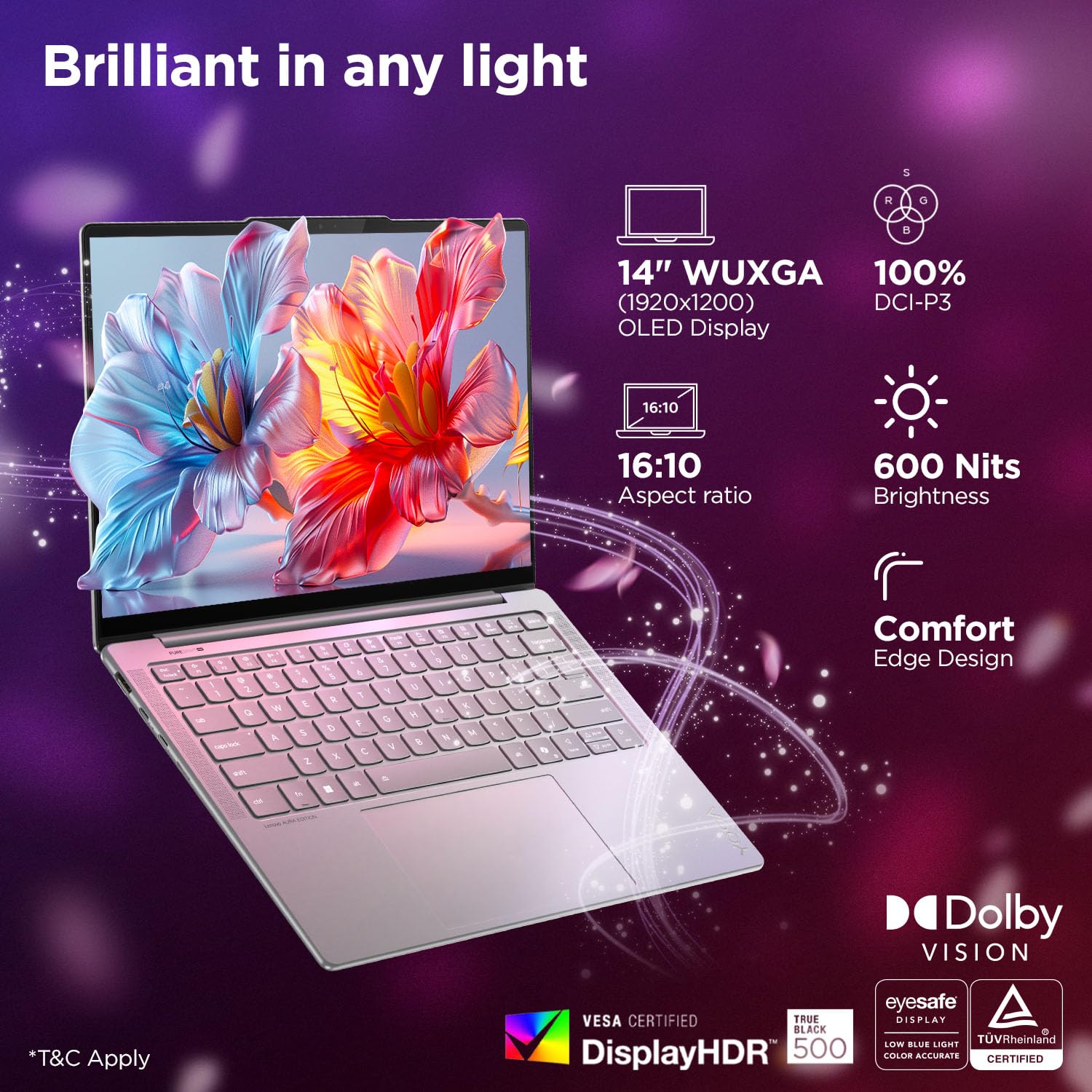 Lenovo Yoga Slim 7 (Smartchoice) Aura Edition, Intel Core Ultra 5 226V, 16GB RAM, 1TB SSD, WUXGA OLED, Copilot+ AI PC, 40 TOPS, 14"/35.5cm, Windows 11, Office 2024, Grey, 1.19Kg, 83JX005FIN, AI Laptop